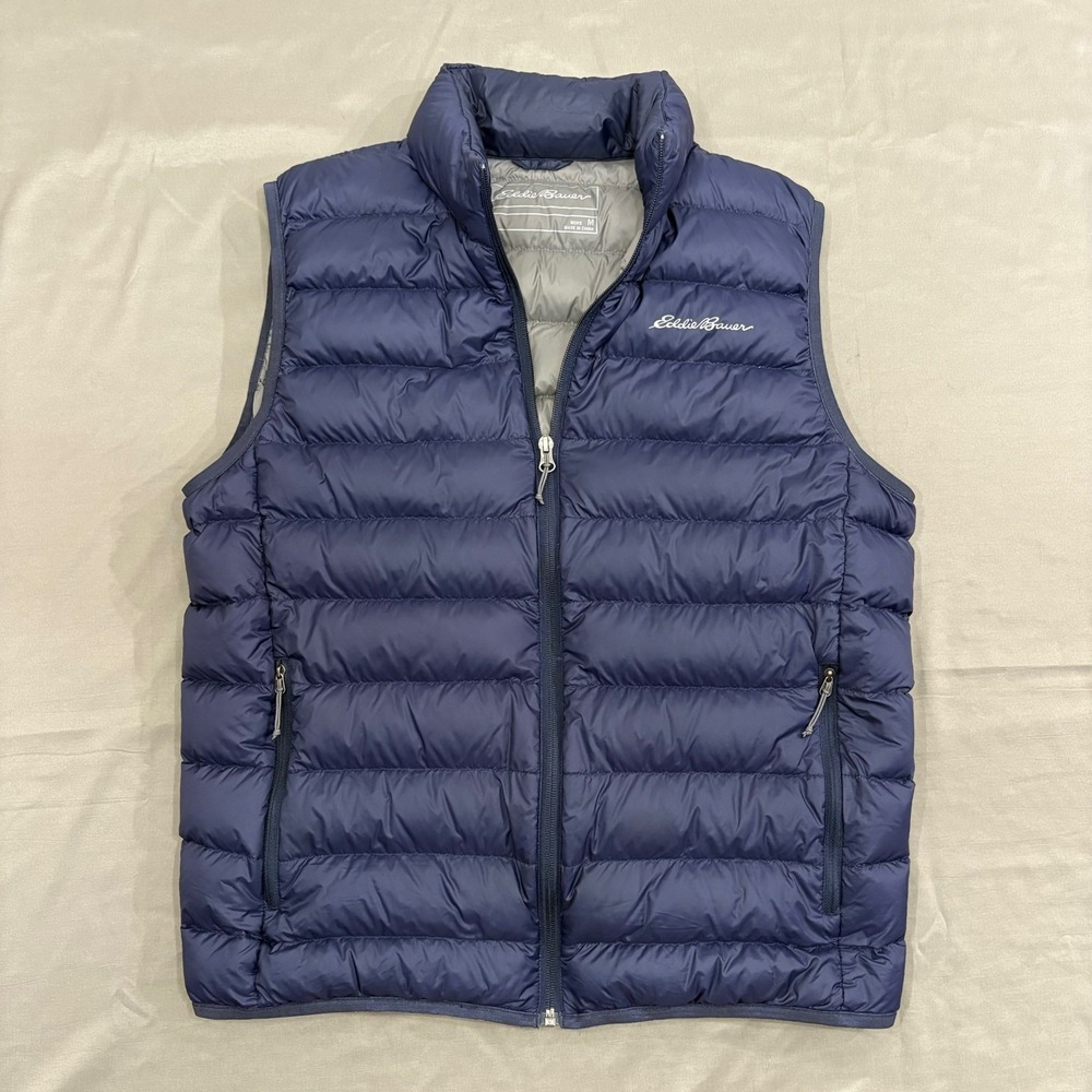 Eddie Bauer Men's Ultralight EB650 Down Puffer Vest - Navy Blue Size M Packable
